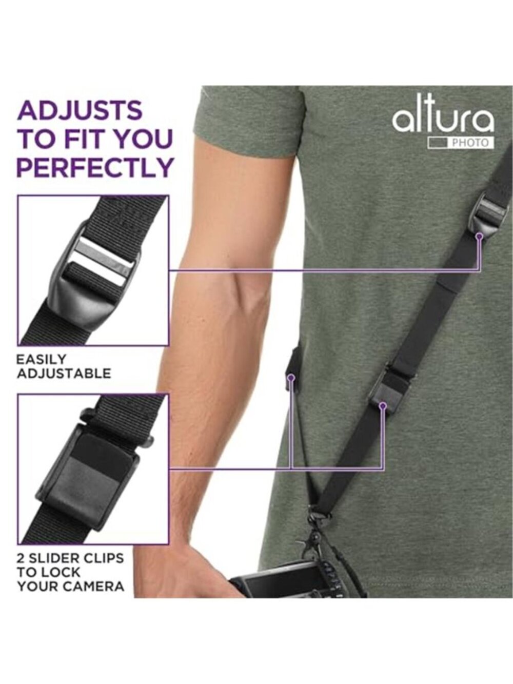 Photo Camera Strap with Quick Release & Safety Tether - Camera Strap - Picture 6 of 7